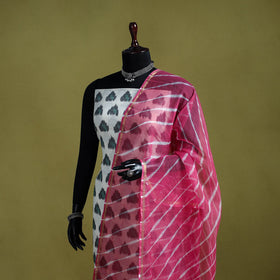 Pink - tie-dye kota doria cotton leheriya dupatta 15