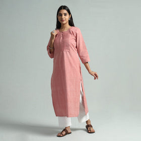 Buy Jhiri Handloom Cotton Pintuck Long Kurta Online l iTokri.com