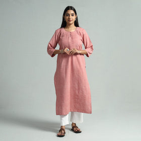 Buy Jhiri Handloom Cotton Pintuck Long Kurta Online l iTokri.com