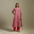 A-line cotton hand batik kurta for women 17 - handcrafted