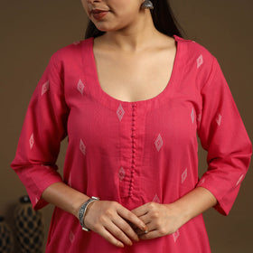  A-Line Cotton Jacquard Kurta for Women