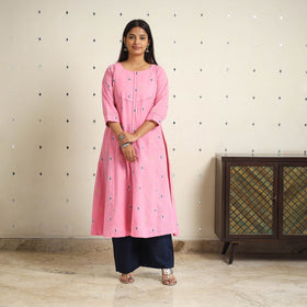  A-Line Cotton Jacquard Kurta