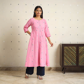  A-Line Cotton Jacquard Kurta