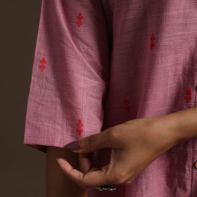 A-line cotton jacquard kurta for women 05 - handcrafted