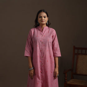 A-line cotton jacquard kurta for women 05 - handcrafted