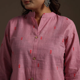A-line cotton jacquard kurta for women 05 - handcrafted