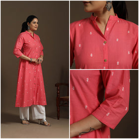 A-line cotton jacquard kurta for women 10 - handcrafted