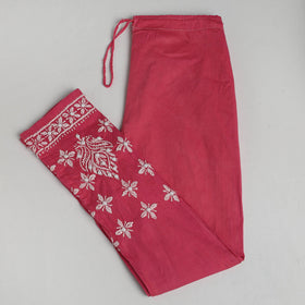  Lucknow Chikankari Hand Embroidery Beadwork Cotton Pant Online at iTokri.com