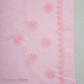 Buy Lucknow Chikankari Hand Embroidery Terivoile Cotton Saree 12 Online at iTokri.com