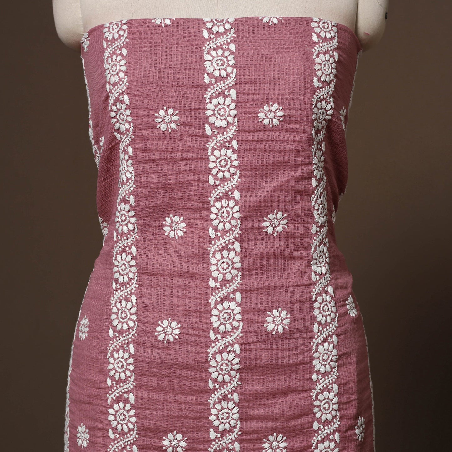 Lucknowi chikankari hand embroidered kota doria cotton 2pc