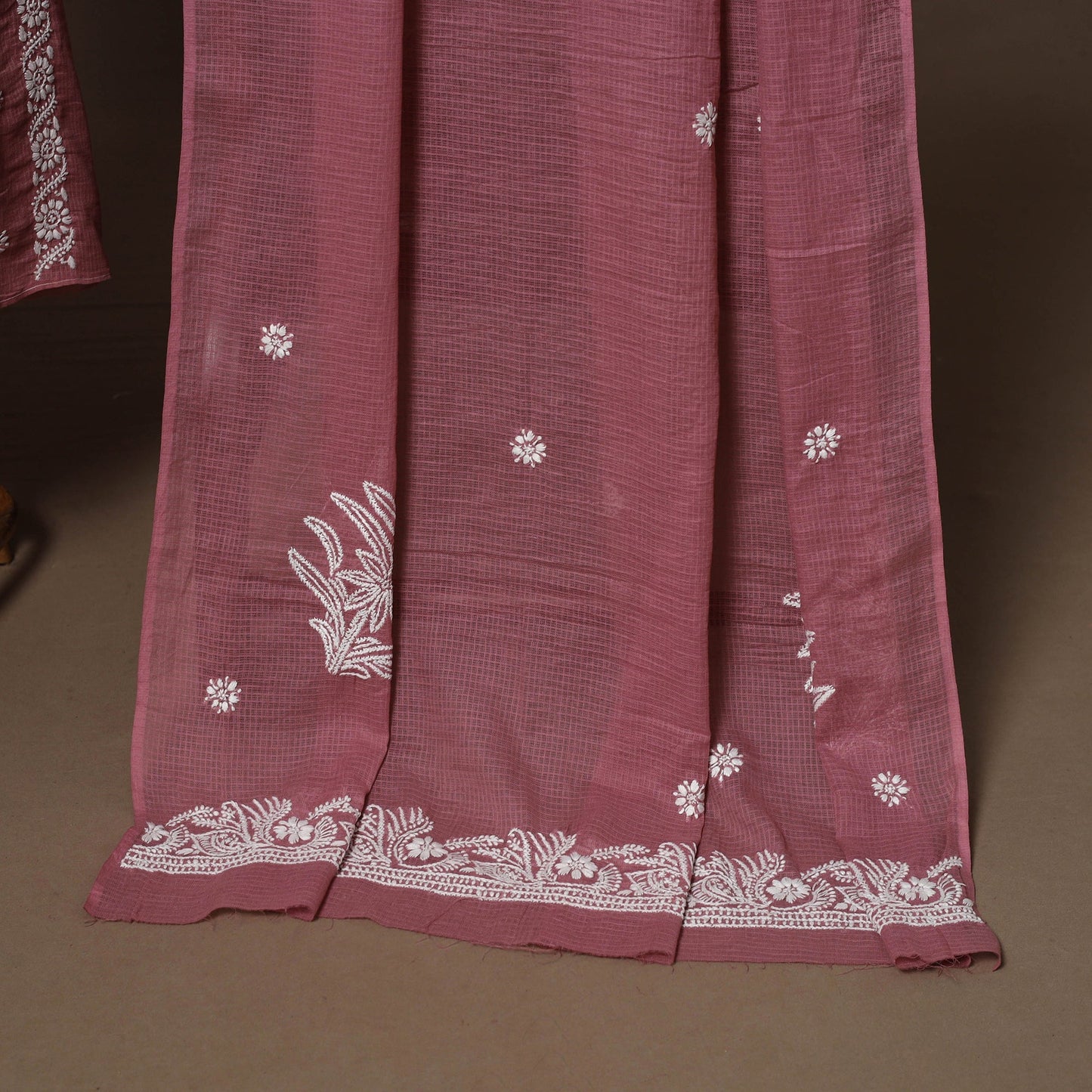 Lucknowi chikankari hand embroidered kota doria cotton 2pc