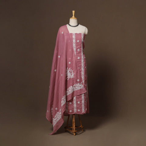 Lucknowi chikankari hand embroidered kota doria cotton 2pc