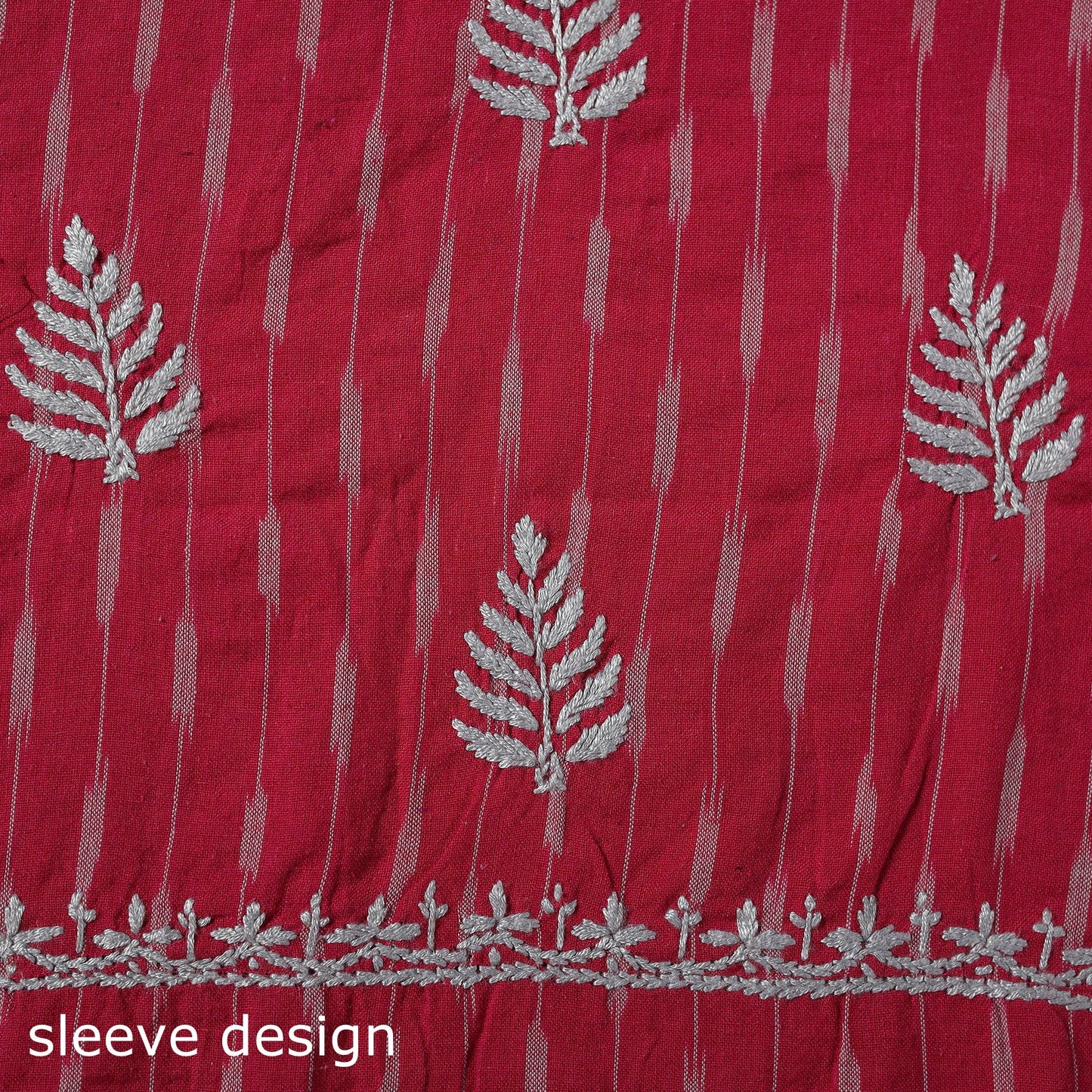 Lucknowi chikankari work pochampally ikat unstitched kurta