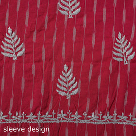 Lucknowi chikankari work pochampally ikat unstitched kurta