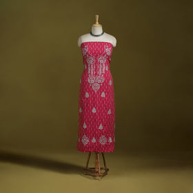 Lucknowi chikankari work pochampally ikat unstitched kurta