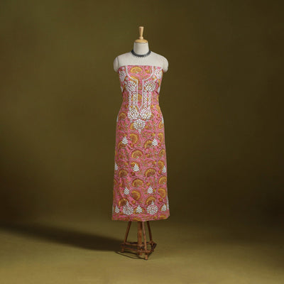 Lucknowi chikankari work sanganeri unstitched kurta