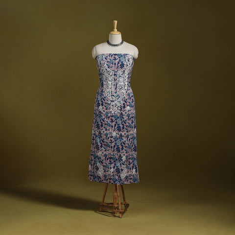 Lucknowi chikankari work sanganeri unstitched kurta