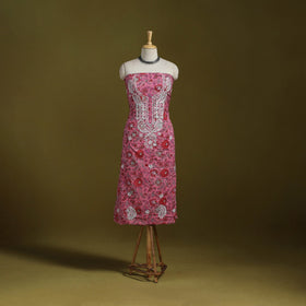 Lucknowi chikankari work sanganeri unstitched kurta