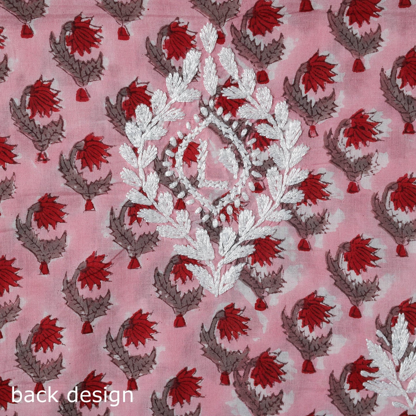 Lucknowi chikankari work sanganeri unstitched kurta