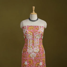 Lucknowi chikankari work sanganeri unstitched kurta