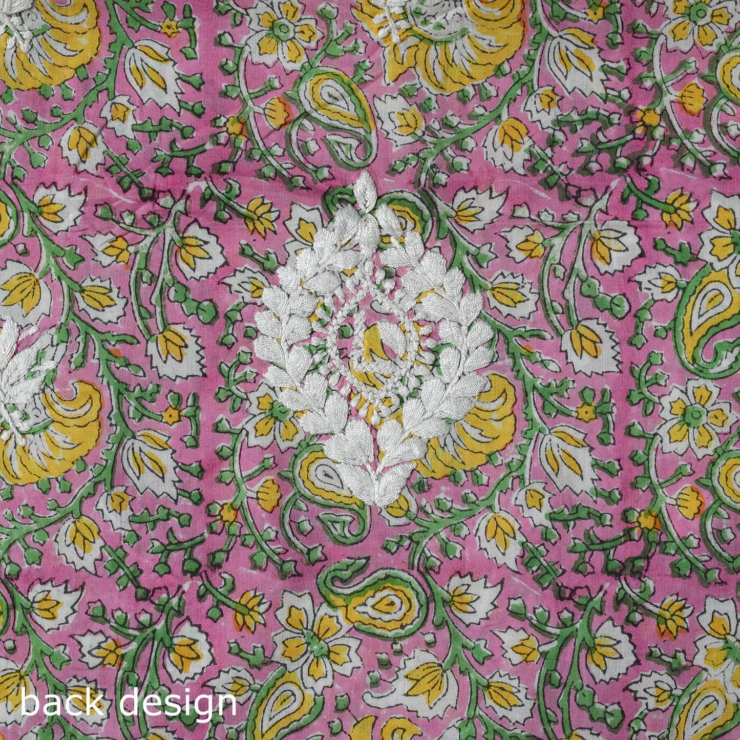 Lucknowi chikankari work sanganeri unstitched kurta