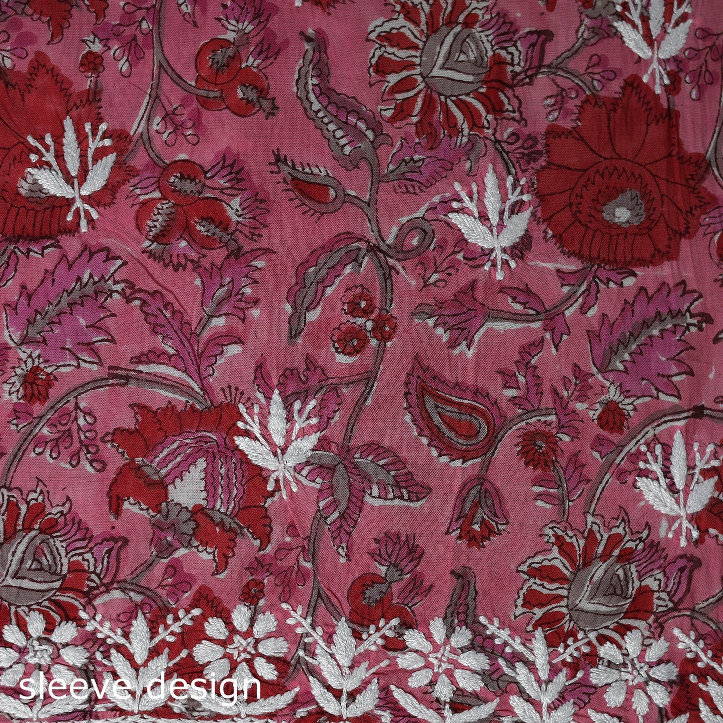 Lucknowi chikankari work sanganeri unstitched kurta