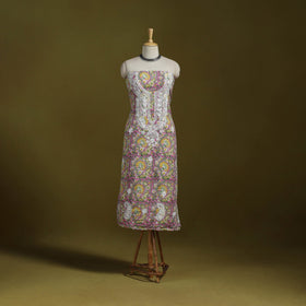 Lucknowi chikankari work sanganeri unstitched kurta