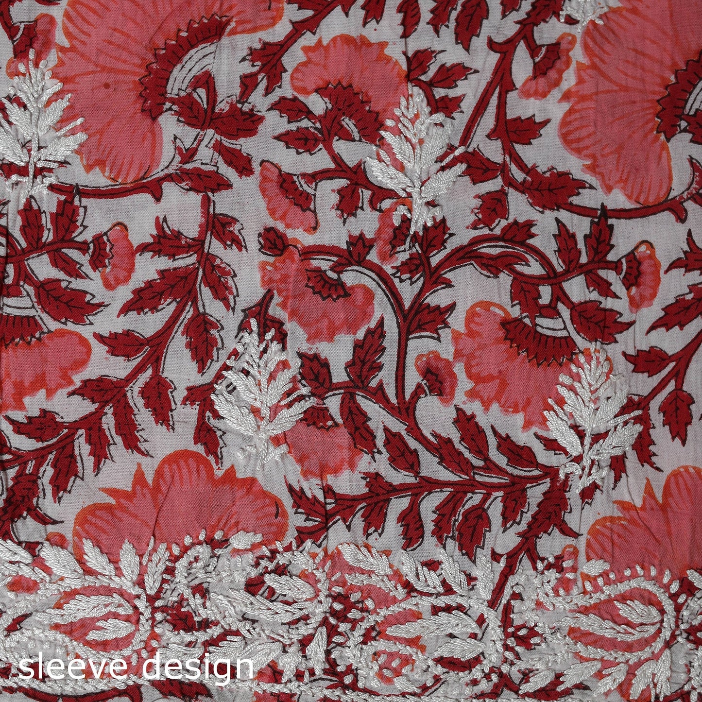 Lucknowi chikankari work sanganeri unstitched kurta