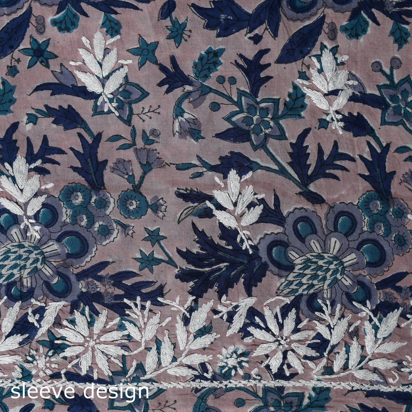 Lucknowi chikankari work sanganeri unstitched kurta