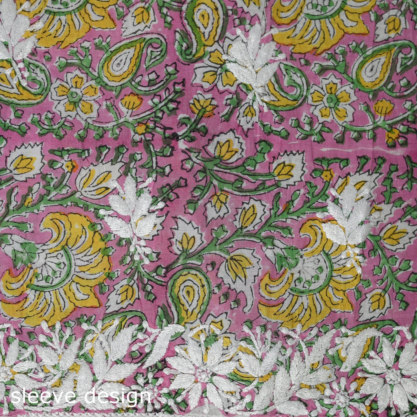 Lucknowi chikankari work sanganeri unstitched kurta