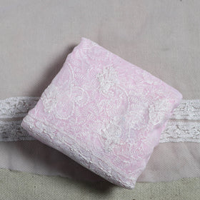 Pink - lucknowi hand embroidered chikankari georgette 3pc