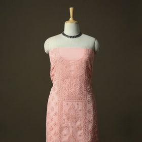 Pink - lucknowi hand embroidered cotton chikankari 3pc
