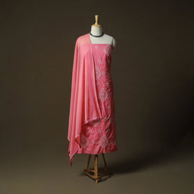 Lucknowi hand embroidered cotton chikankari 3pc unstitched