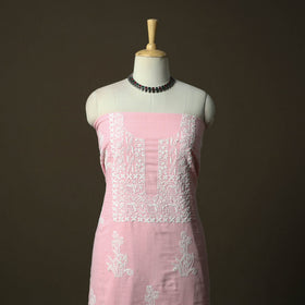 Lucknowi hand embroidered cotton chikankari 3pc unstitched
