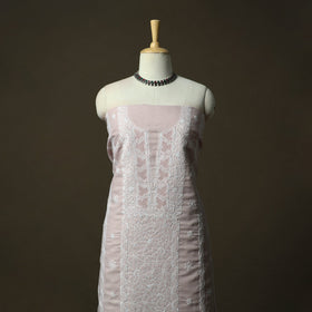 Pink - lucknowi hand embroidered cotton chikankari 3pc