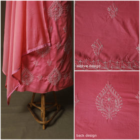 Lucknowi hand embroidered cotton chikankari 3pc unstitched