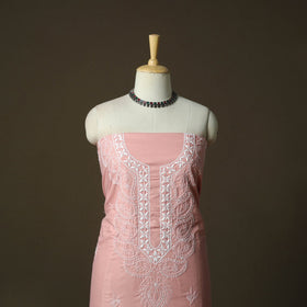 Lucknowi hand embroidered cotton chikankari 3pc unstitched