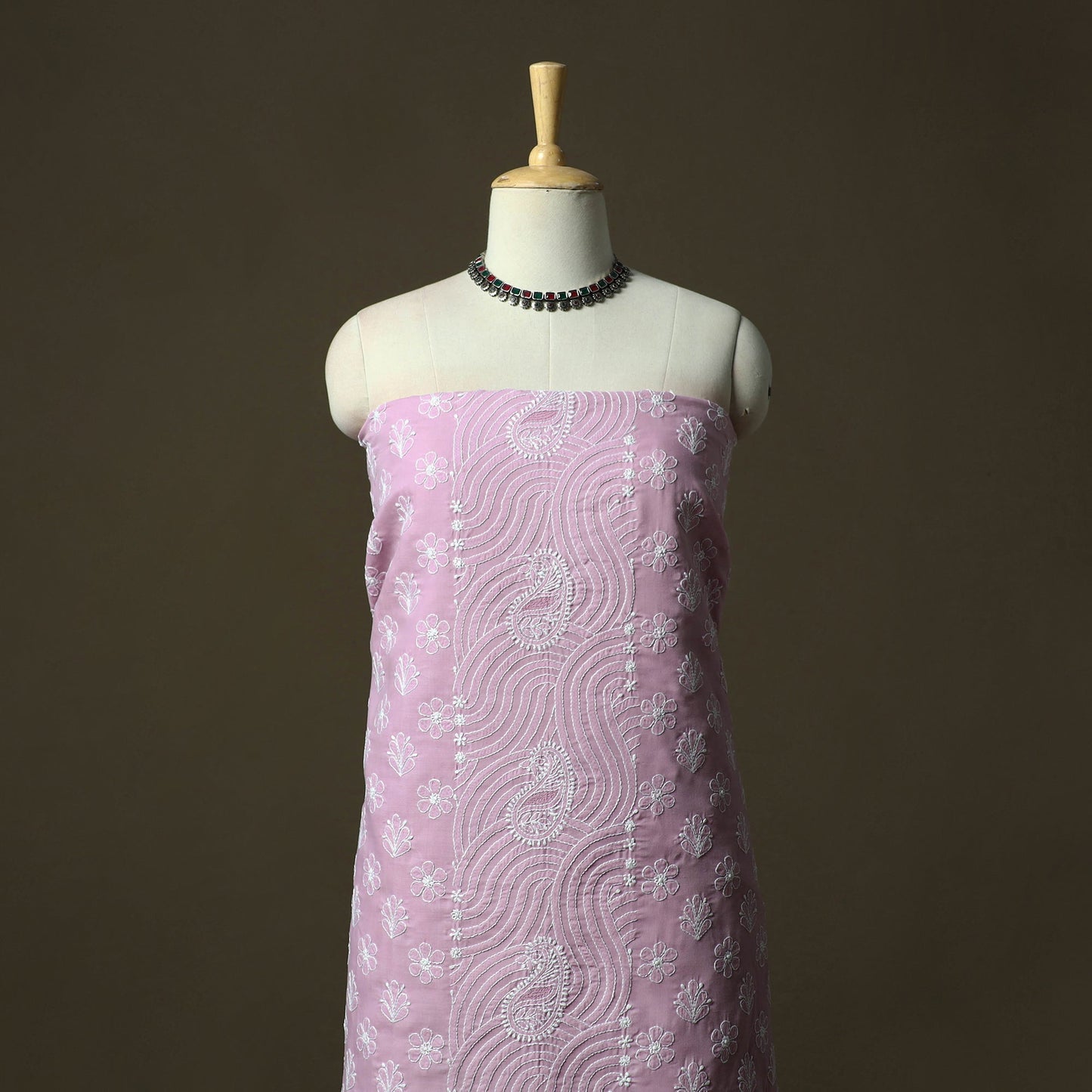 Purple - lucknowi hand embroidered cotton chikankari 3pc