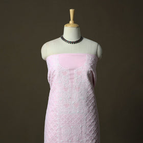 Lucknowi hand embroidered cotton chikankari 3pc unstitched