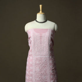Pink - lucknowi hand embroidered cotton chikankari 3pc