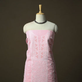 Pink - lucknowi hand embroidered cotton chikankari 3pc