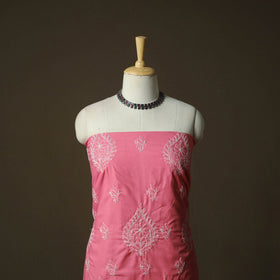 Lucknowi hand embroidered cotton chikankari 3pc unstitched