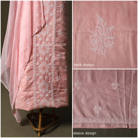 Lucknowi hand embroidered cotton chikankari 3pc unstitched