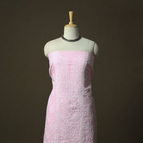 Pink - lucknowi hand embroidered cotton chikankari 3pc