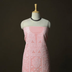Pink - lucknowi hand embroidered cotton chikankari 3pc