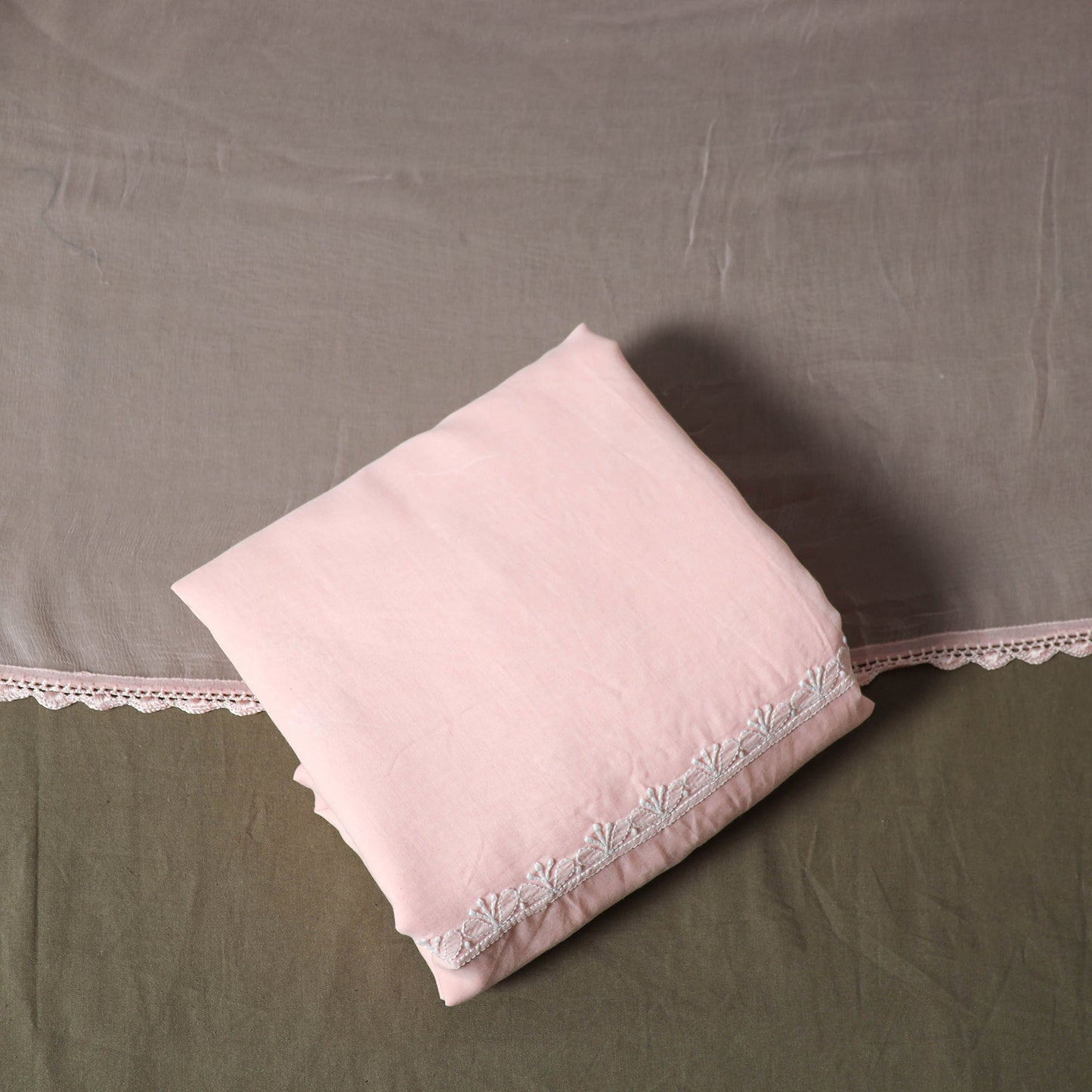Lucknowi hand embroidered cotton chikankari 3pc unstitched