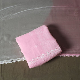 Pink - lucknowi hand embroidered cotton chikankari 3pc