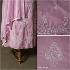 Lucknowi hand embroidered cotton chikankari 3pc unstitched