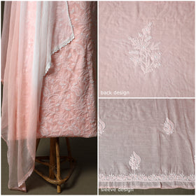 Lucknowi hand embroidered cotton chikankari 3pc unstitched