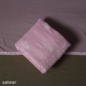 Lucknowi hand embroidered cotton chikankari 3pc unstitched